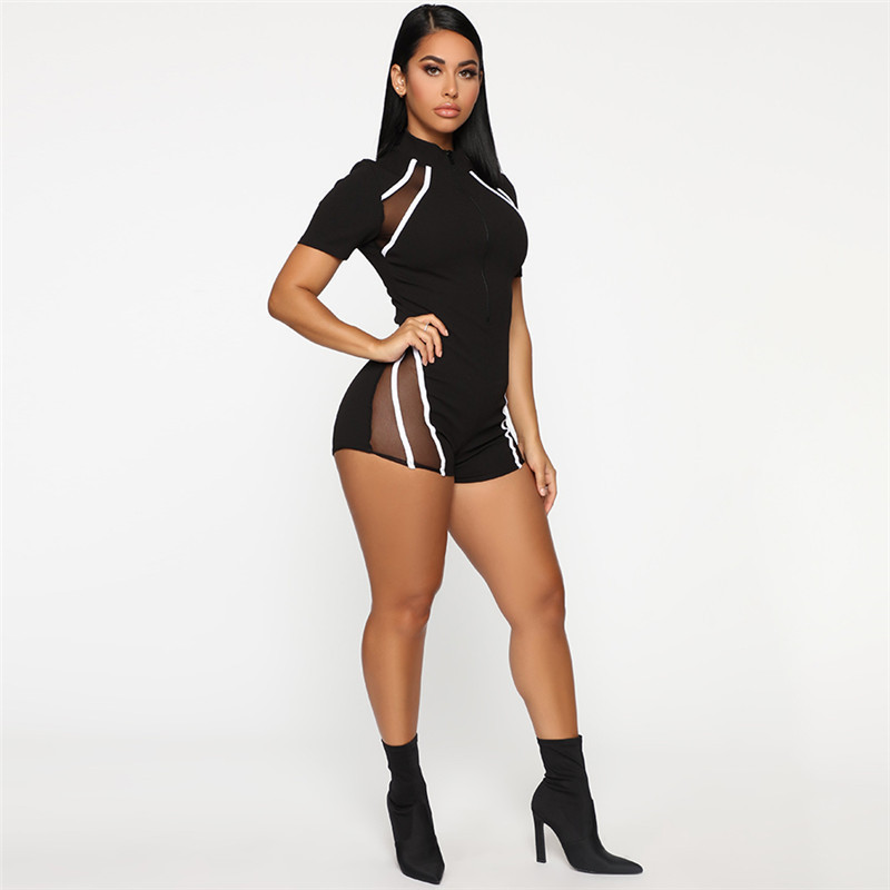 LAISIYI Casual Sporty Active Wear Playsuit Sexy Push Up Strap Rompers 19 Styles Womens Jumpsuit Workout Fitness Biker Playsuits T200527