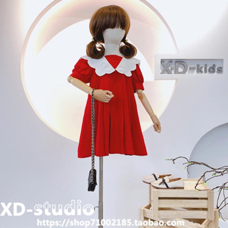 Short-sleeved Girls Dress Summer Baby Girl Dress Cute Cartoon Princess Children Lapel Princess Pleated, Red
Short-sleeved Girls Dress Summer Baby Girl Dress Cute Cartoon Princess Children Lapel Princess Pleated, Red