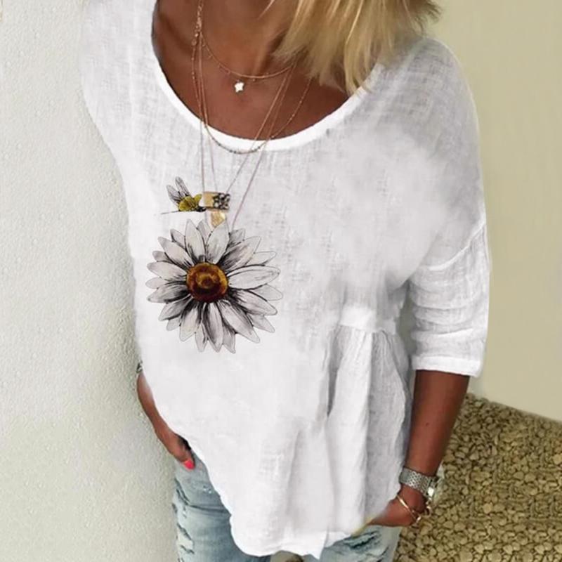 Feitong 2020 Summer Women Blouses Casual Round Neck Short Slee Floral Print Top Shirt Plus Size Women Blusas Feminina, White
Feitong 2020 Summer Women Blouses Casual Round Neck Short Slee Floral Print Top Shirt Plus Size Women Blusas Feminina, White