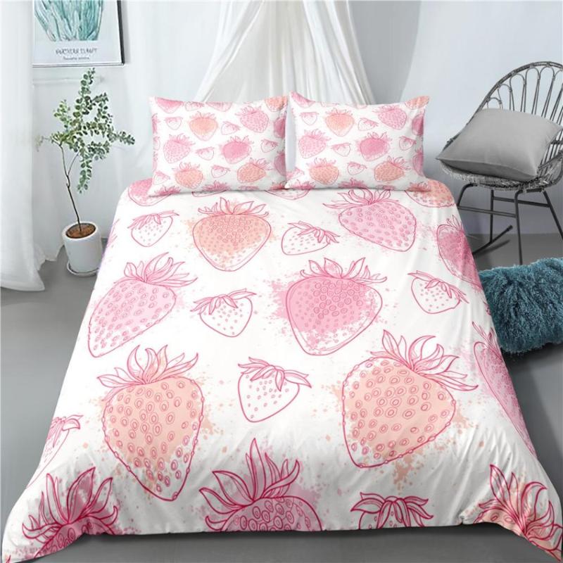 Cute Bed Linens Strawberry Print Home Textile Bedding Luxury Fruit Duvet Cover Set Bedclothes 2/3pcs Girls Gift Queen King Size, As picture
Cute Bed Linens Strawberry Print Home Textile Bedding Luxury Fruit Duvet Cover Set Bedclothes 2/3pcs Girls Gift Queen King Size, As picture