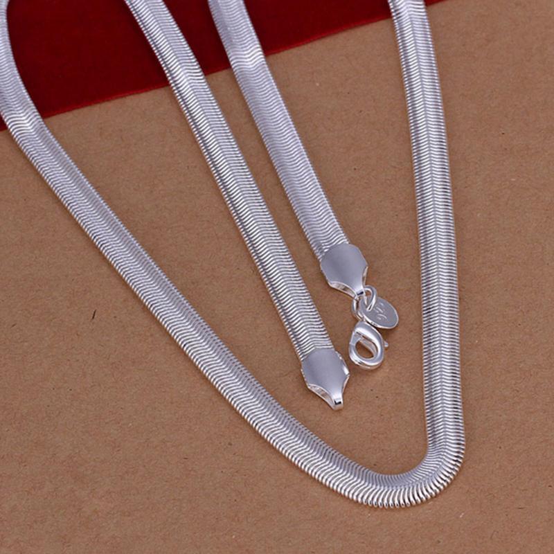 6MM 16-24inch Soft Snake Bone Chain Necklace Plating Silver Snake Chain Simple Style Brand Fashion Jewelry for Men Elegant Women
6MM 16-24inch Soft Snake Bone Chain Necklace Plating Silver Snake Chain Simple Style Brand Fashion Jewelry for Men Elegant Women