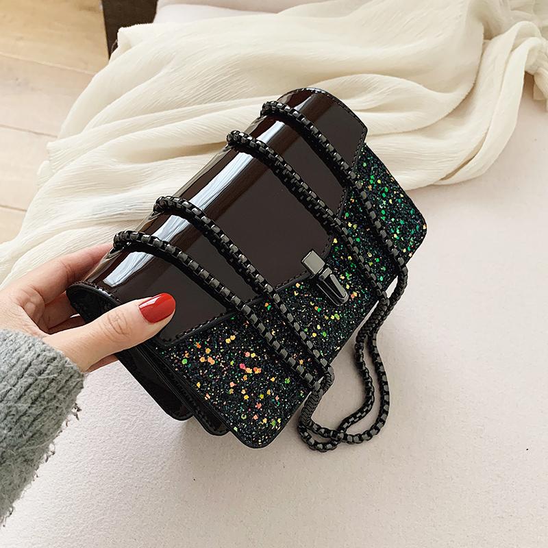 Fashionable sequined small square bag web celebrity chain bag female 2021 new trend cross-body versatile INS shoulder, Black
Fashionable sequined small square bag web celebrity chain bag female 2021 new trend cross-body versatile INS shoulder, Black