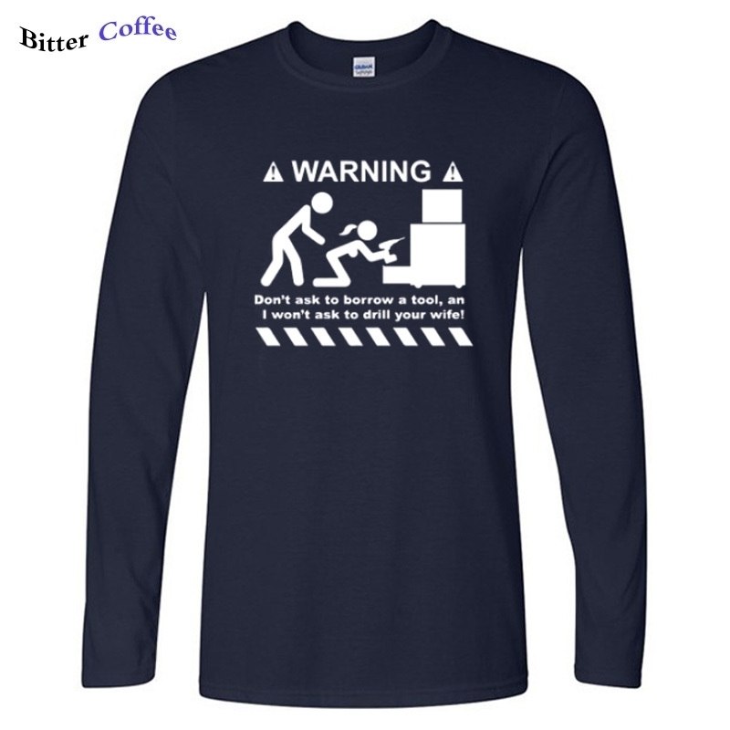 Print Tee Homme Autumn Funny T-shirt 100% Cotton Novelty Long sleeve T Shirt Men Hipster EU Size 201202