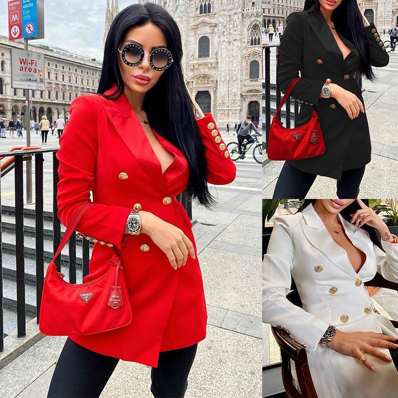 Women's Suits & Blazers 2022 Autumn And Winter Fashion Trend Mid-length Long-sleeved Double-breasted Blazer, White;black
Women's Suits & Blazers 2022 Autumn And Winter Fashion Trend Mid-length Long-sleeved Double-breasted Blazer, White;black