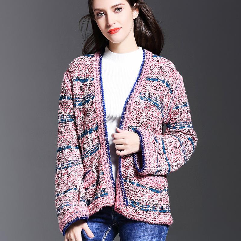 New fashion short coat wind stripe knitted cardigan women sweater coat autumn winter, Pink
New fashion short coat wind stripe knitted cardigan women sweater coat autumn winter, Pink