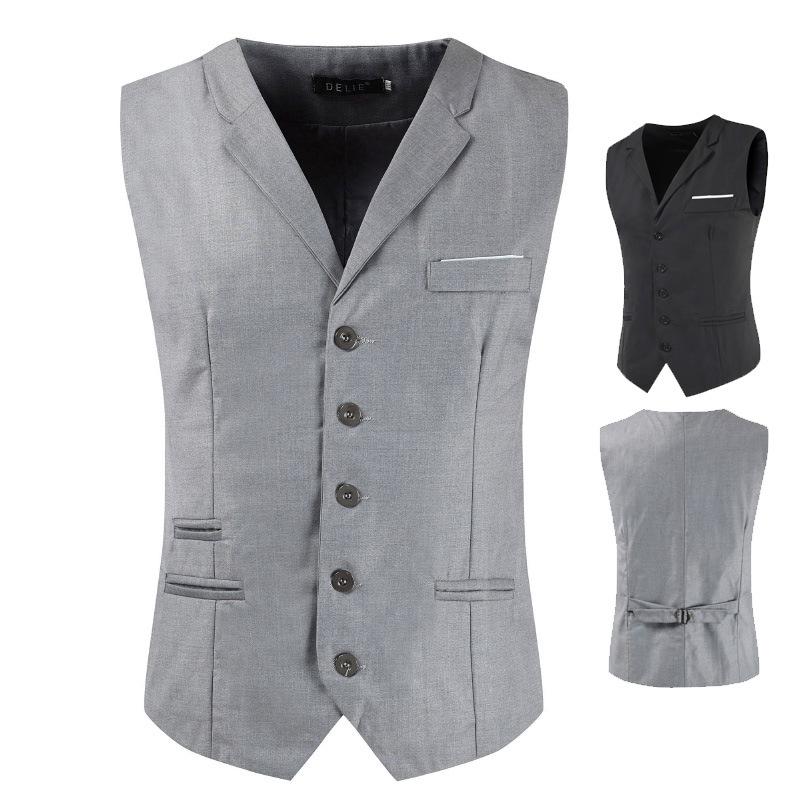 Korean Style Casual Men Vests Simple Breathable Single Breasted Vest Coat Design Chalecos Para Hombre Men Suits Formal EC50MJ, Gray
Korean Style Casual Men Vests Simple Breathable Single Breasted Vest Coat Design Chalecos Para Hombre Men Suits Formal EC50MJ, Gray