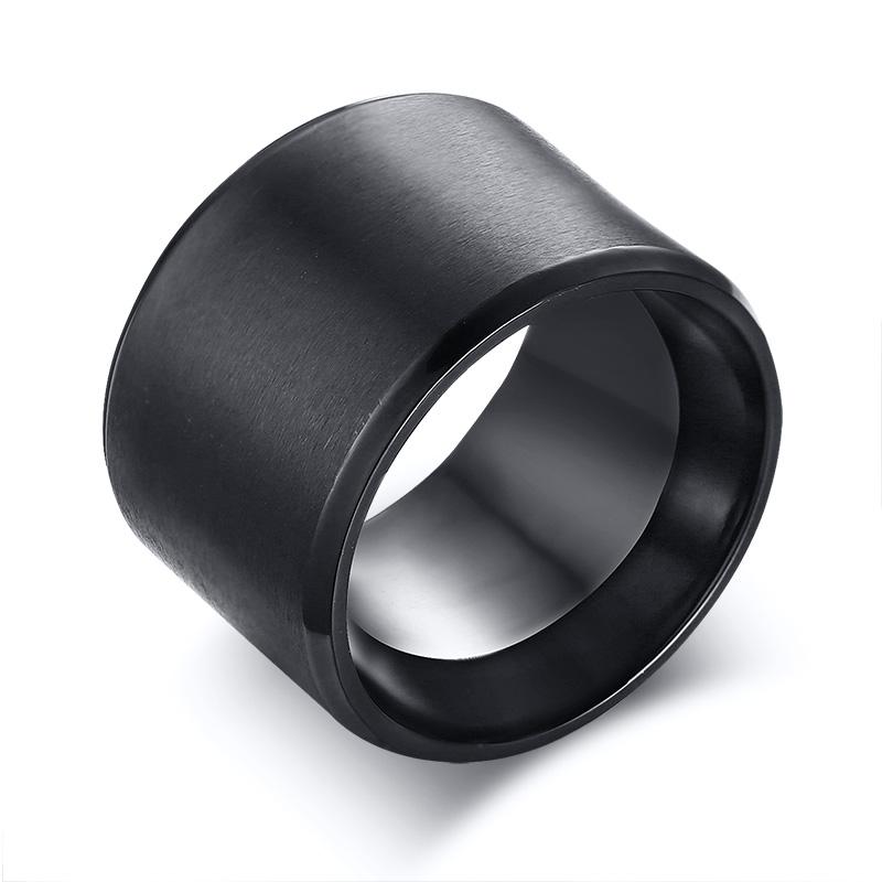Simple 15mm Chunky Men Band Black Stainless Steel Wide Bulky Man's Ring Punk Male Alliance Anel
Simple 15mm Chunky Men Band Black Stainless Steel Wide Bulky Man's Ring Punk Male Alliance Anel