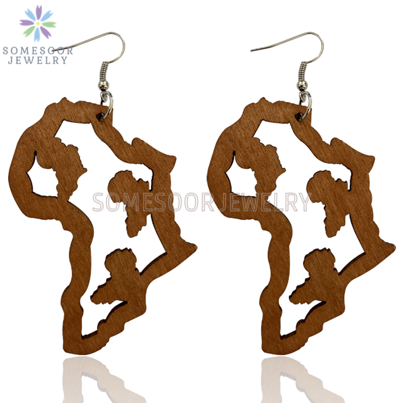 SOMESOOR Laser Cutting African Map Motherland Wooden Drop Earrings Engraved I Love Africa Vintage Wood Dangle Jewelry For Women
SOMESOOR Laser Cutting African Map Motherland Wooden Drop Earrings Engraved I Love Africa Vintage Wood Dangle Jewelry For Women