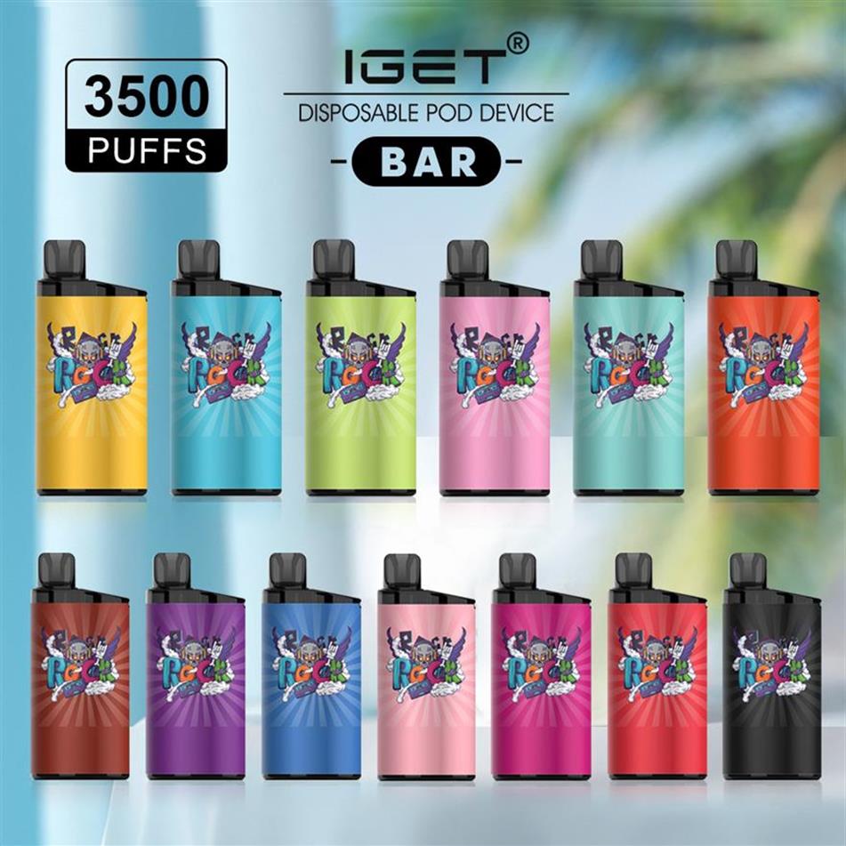 100% Original IGET Bar Disposable E-cigarettes Pod Device Kit 3500 Puffs Big Battery 12ml Prefilled Pods Cartridge Box Mod Vape Pen Authentic vs Bang XXL Maxa53
100% Original IGET Bar Disposable E-cigarettes Pod Device Kit 3500 Puffs Big Battery 12ml Prefilled Pods Cartridge Box Mod Vape Pen Authentic vs Bang XXL Maxa53