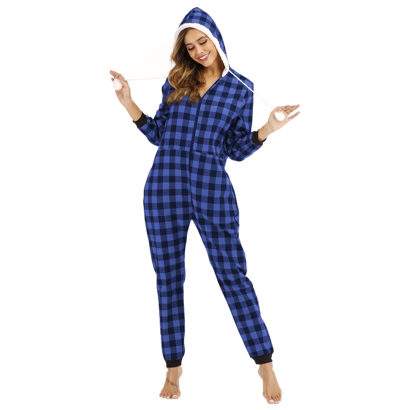 women sleepwear fashion plaid hooded one-piece home wear womens winter jumpsuits pajamas hooded, Black;red
women sleepwear fashion plaid hooded one-piece home wear womens winter jumpsuits pajamas hooded, Black;red