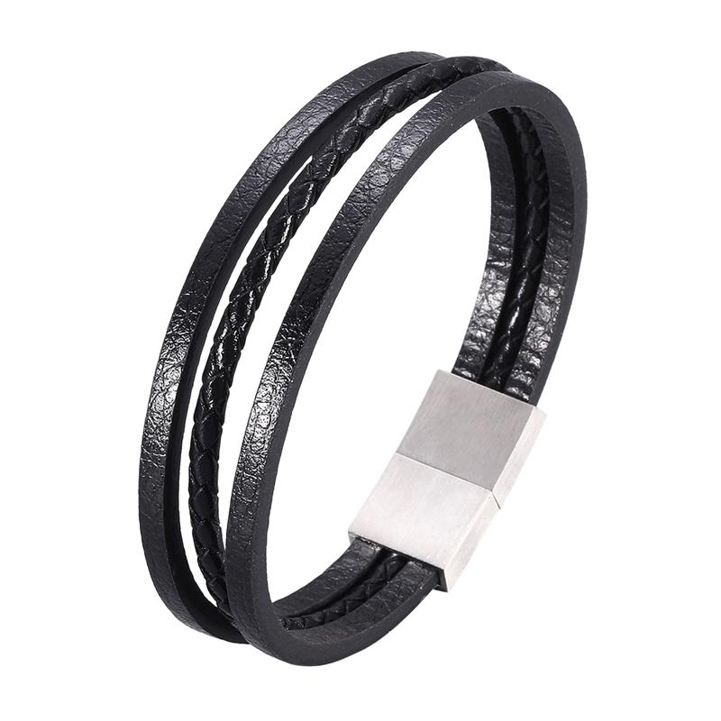 Charm Bracelets 2022 Fashion Classic Leather Bracelet For Men Hand Jewelry Multilayer Male Handmade BB1058