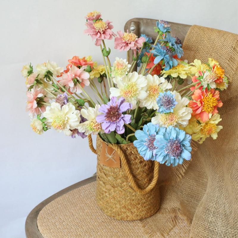 

11Colors Artificial Simulation Orchid Daisy Gerbera Flower For DIY Wedding Bridal Bouquets Home Decorative Flower Porps, Beige