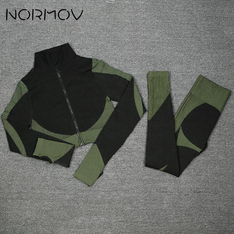 NORMOV Women 2 PCS Yoga Set Zipper Fitness Gym Set High Waist Leggings+Long Sleeve Shirts Workout Sports Suits Hot, Black
NORMOV Women 2 PCS Yoga Set Zipper Fitness Gym Set High Waist Leggings+Long Sleeve Shirts Workout Sports Suits Hot, Black