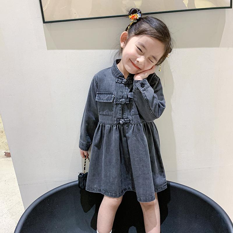 2 4 6 8 years old children's baby girl autumn and winter cotton denim girl dress long sleeve girls jeans dress, Denim blue
2 4 6 8 years old children's baby girl autumn and winter cotton denim girl dress long sleeve girls jeans dress, Denim blue