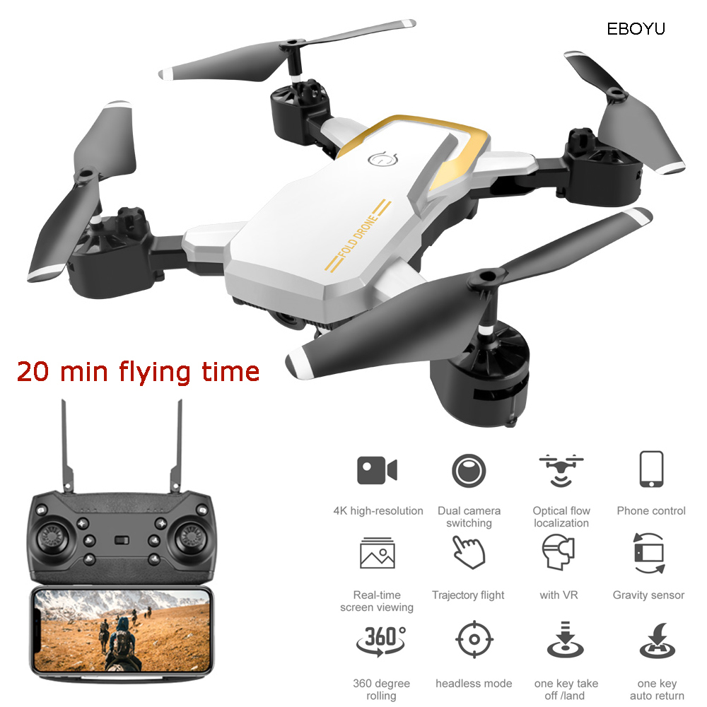 EBOYU Updated LF609S 2.4Ghz 4CH Fold RC Drone 4K WiFi FPV Camera Altitude Hold Headless Mode One Key Return RC Quadcopter RTF
EBOYU Updated LF609S 2.4Ghz 4CH Fold RC Drone 4K WiFi FPV Camera Altitude Hold Headless Mode One Key Return RC Quadcopter RTF