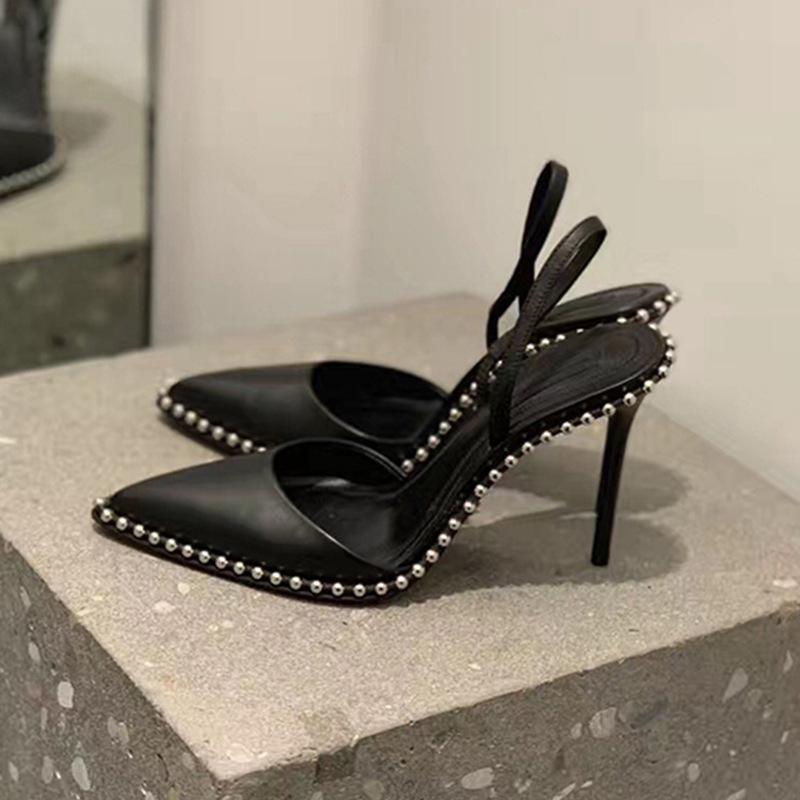Fashion Women Lady Black White Poined Toes Shallow Spikes Studded High Heels Shoes Slingback Pumps Sandals Thin heels
Fashion Women Lady Black White Poined Toes Shallow Spikes Studded High Heels Shoes Slingback Pumps Sandals Thin heels