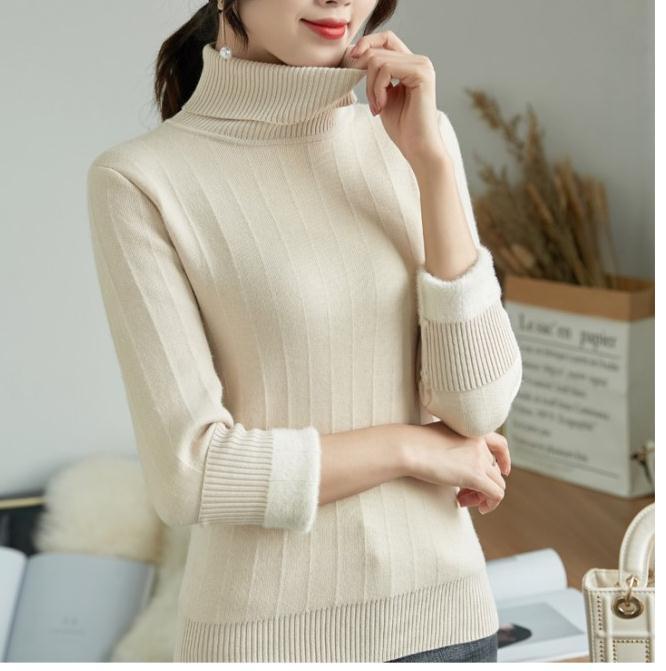 2021 winter with New style fashion Long sleeve High collar Plus velvet Thickening Women' Sweater coat, Beige
2021 winter with New style fashion Long sleeve High collar Plus velvet Thickening Women' Sweater coat, Beige