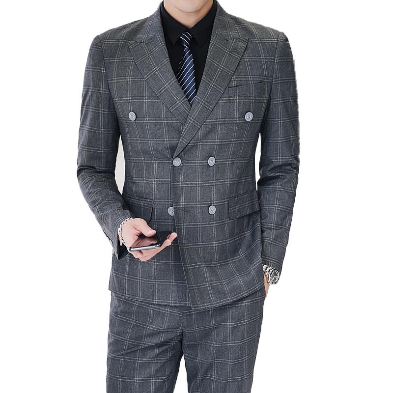 3pcs ( Jacket +Vest + Pants ) Men Fashion Suit Boutique Gray Plaid Formal Groom Wedding Dress Suit / Mens Casual Business, Grey
3pcs ( Jacket +Vest + Pants ) Men Fashion Suit Boutique Gray Plaid Formal Groom Wedding Dress Suit / Mens Casual Business, Grey