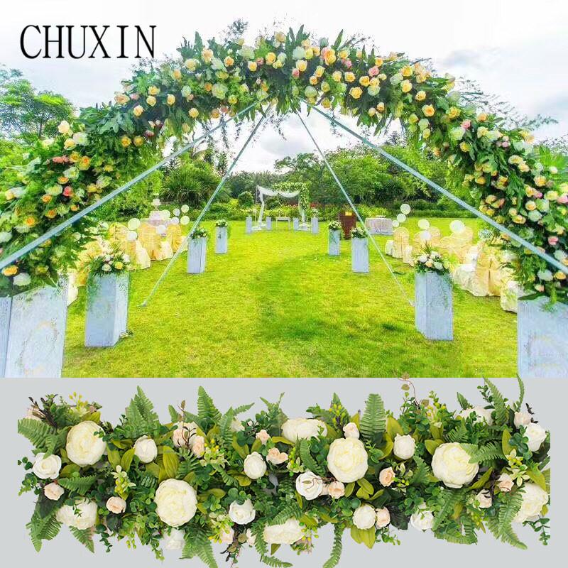 Green fern leaf rose artificial flower row wedding flower arrangement road lead home decoration stage props fake 100cm, 003 
Green fern leaf rose artificial flower row wedding flower arrangement road lead home decoration stage props fake 100cm, 003