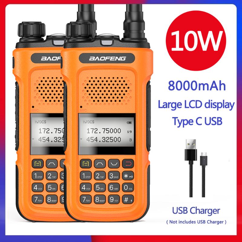 2pcs Baofeng UV-10R Walkie Talkie 10W High Power Ham Radios Dual band UHF VHF Radios Transmitter Typ C USB Charger Upgrade UV-5R
2pcs Baofeng UV-10R Walkie Talkie 10W High Power Ham Radios Dual band UHF VHF Radios Transmitter Typ C USB Charger Upgrade UV-5R