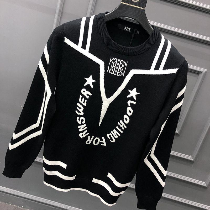 Men's Sweaters Tide Brand Autumn And Winter Round Neck Sweater Slim Color Matching Korean Version Of The Trend Bottoming, Black
Men's Sweaters Tide Brand Autumn And Winter Round Neck Sweater Slim Color Matching Korean Version Of The Trend Bottoming, Black