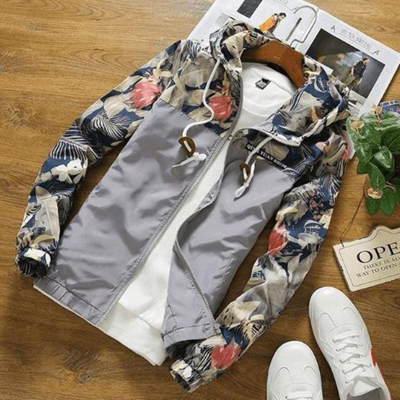Drop Florals Bomber Jacket Men Hip Hop Slim Fit Flowers Pilot Jacket Coat Men's Hooded Jackets US Size 201218