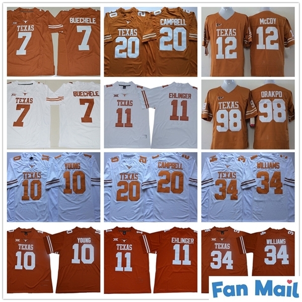 NCAA Texas Longhorns Football 11 Sam Ehlinger 7 Shane Buechele 10 Vince Young 20 Earl Campbell 34 Ricky Williams Sugar Bowl 150TH Jerseys, As picture
NCAA Texas Longhorns Football 11 Sam Ehlinger 7 Shane Buechele 10 Vince Young 20 Earl Campbell 34 Ricky Williams Sugar Bowl 150TH Jerseys, As picture