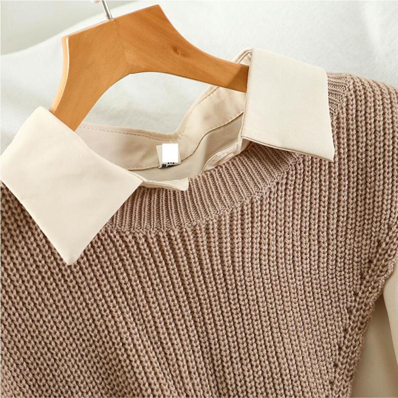 Sweet Suit Women Japan Single Breasted Turn-Down Collar Pleated Dress +Irregular Drawstring Knitted Vest Two Piece Set PL548 220310
