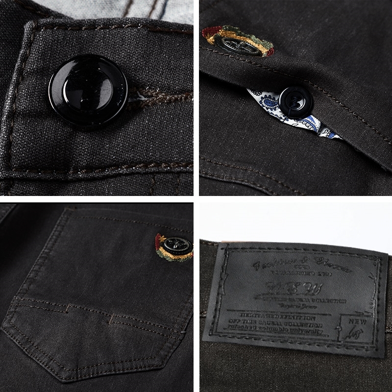 Colorful Regular Fit Straight Elastic Denim Trousers Male New Men's Business Jeans Fashion 6 Colors 201223