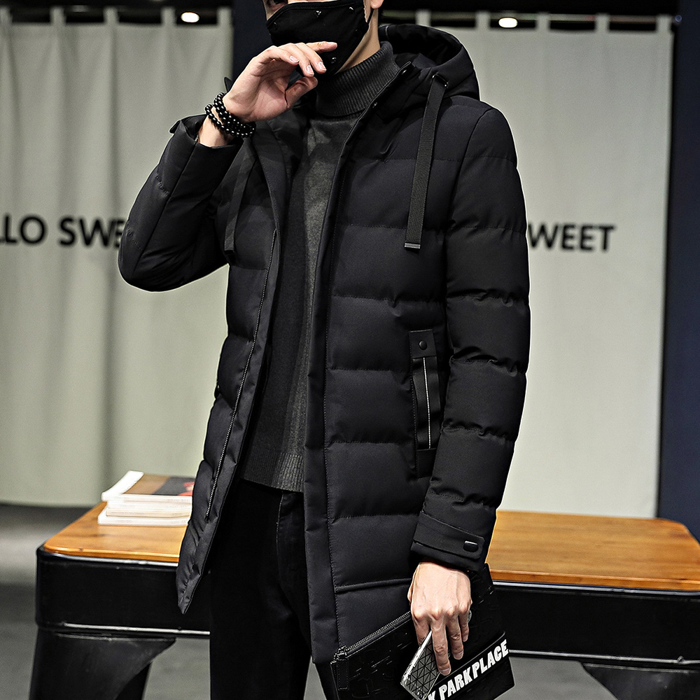 Winter Jacket Men Long Parka Hooded Thick Warm Coat Men Autumn Outwear Fashion Jacket Puffer Jacket Solid Color Plus Size 4xl 201214