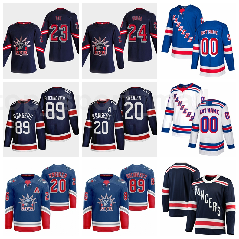 

Hockey New York Rangers Reverse Retro 2 Braden Schneider Jersey Stitched 99 Wayne Gretzky 20 Chris Kreider 77 Tony DeAngelo 23 Adam Fox, Navy blue