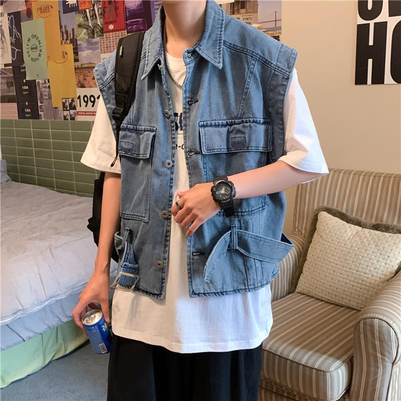 Men's Vests 2021 Fashion Denim Vest Mens Sleeveless Jackets Coats Waistcoat Men Turn Down Collar Casual Jeans Jacket Streetwear, Black;white
Men's Vests 2021 Fashion Denim Vest Mens Sleeveless Jackets Coats Waistcoat Men Turn Down Collar Casual Jeans Jacket Streetwear, Black;white