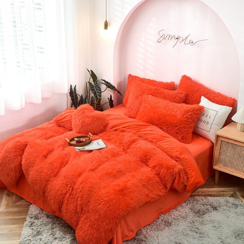 New Velvet Bedding Sets Mink Four Piece Set Plush Crystal Coral Velvet Quilt Cover Sheet Pillow Case Comforters Quilt Bed Suits1868746