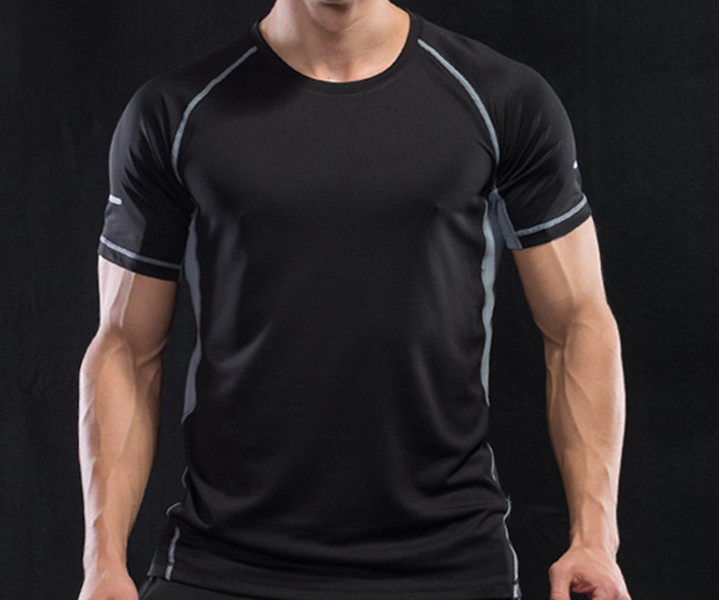 Short sleeve men's vest quick-drying clothes sports running t-shirt tight ice silk top clothes, Black
Short sleeve men's vest quick-drying clothes sports running t-shirt tight ice silk top clothes, Black