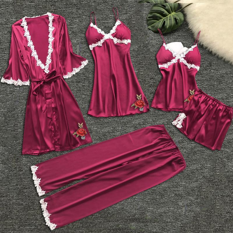 Women Sexy Kimono Bathrobe Bride Sleepwear Wedding Robe Set Lace Trim Casual Rayon Home Clothes Nightwear Underwear Babydoll#30 
Women Sexy Kimono Bathrobe Bride Sleepwear Wedding Robe Set Lace Trim Casual Rayon Home Clothes Nightwear Underwear Babydoll#30