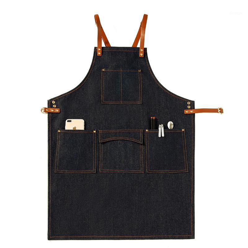 Adult denim apron shop coffee restaurant barber hair stylist floral men and women apron logo print1
Adult denim apron shop coffee restaurant barber hair stylist floral men and women apron logo print1