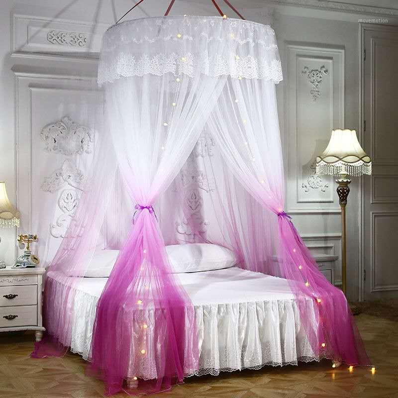 Three-door Hung Dome Mosquito Net Ceiling Hanging Bed Valance Gradient Princess Lace Mosquito Net with LED Light1
Three-door Hung Dome Mosquito Net Ceiling Hanging Bed Valance Gradient Princess Lace Mosquito Net with LED Light1