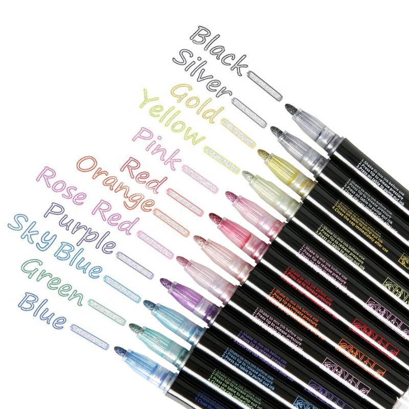 Outline Metallic Markers, Double Line Magic Shimmer Paint Pens Set of 12 For Kids Adults DRAWING Art Signature Coloring Journal
Outline Metallic Markers, Double Line Magic Shimmer Paint Pens Set of 12 For Kids Adults DRAWING Art Signature Coloring Journal