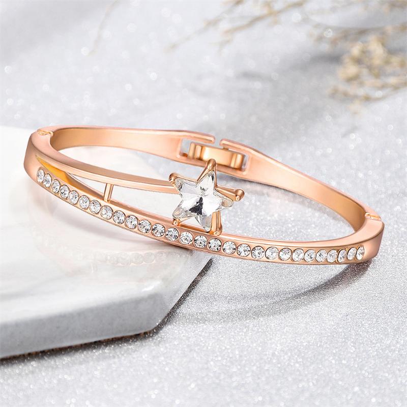 Bangle Fashionable -selling Star Diamond Open Bracelet Casual Wild Lady Luxury Style Rose Gold
Bangle Fashionable -selling Star Diamond Open Bracelet Casual Wild Lady Luxury Style Rose Gold
