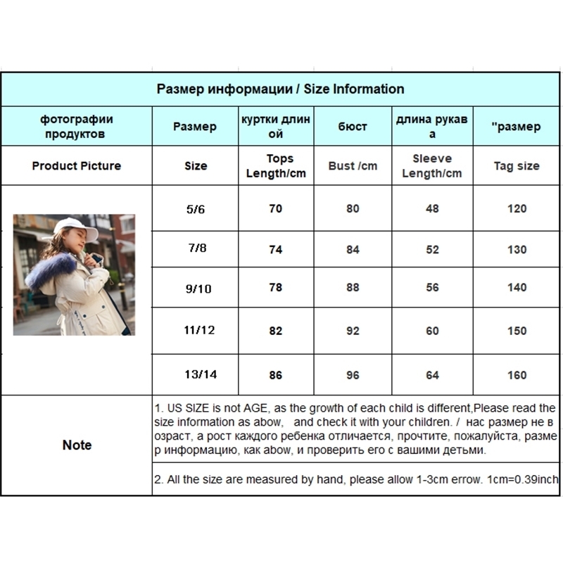 10 to 12 years Girls Winter Down Parkas Teenage Jackets Real Fur Hoodie Thicken Warm Students Children Outerwear 201102