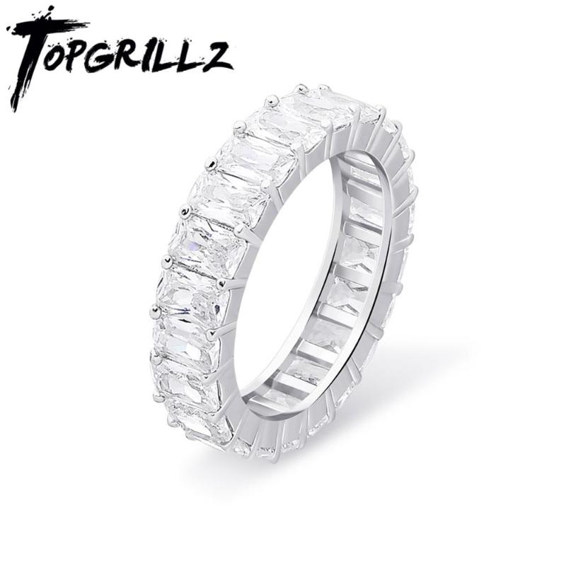 TOPGRILLZ New Square Cubic Zirconia Rings Iced Out Micro Pave Rings Cool Men Women Couple Gold Color Hip Hop Jewelry Gift
TOPGRILLZ New Square Cubic Zirconia Rings Iced Out Micro Pave Rings Cool Men Women Couple Gold Color Hip Hop Jewelry Gift