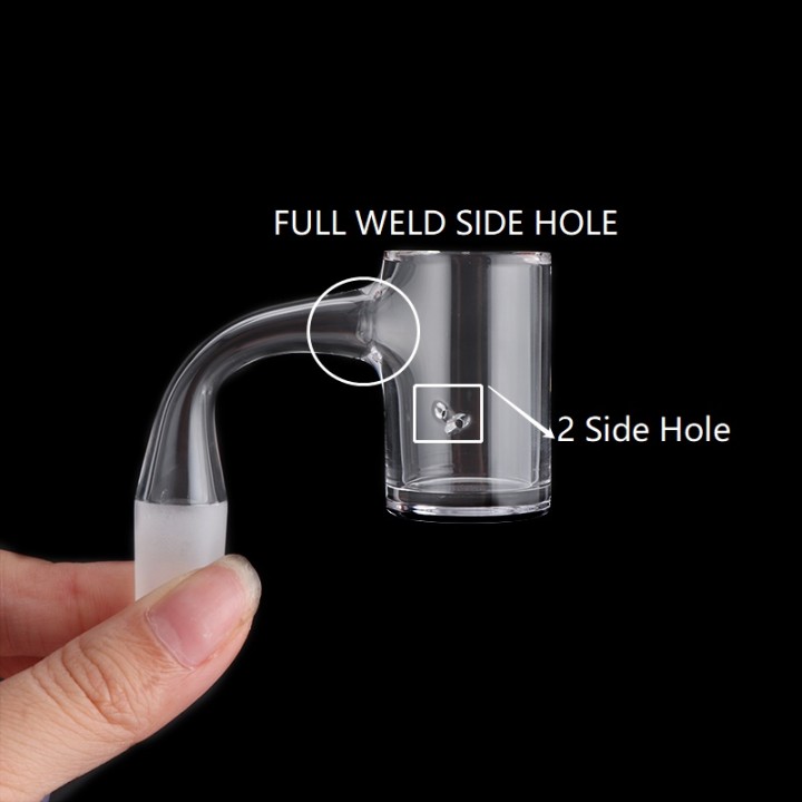 25mm Beveled Edge Fully Weld Seal Quartz Banger With 2 Side Hole Male Female 10mm 14mm 18mm For Dab Rig Glass Water Bongs
25mm Beveled Edge Fully Weld Seal Quartz Banger With 2 Side Hole Male Female 10mm 14mm 18mm For Dab Rig Glass Water Bongs