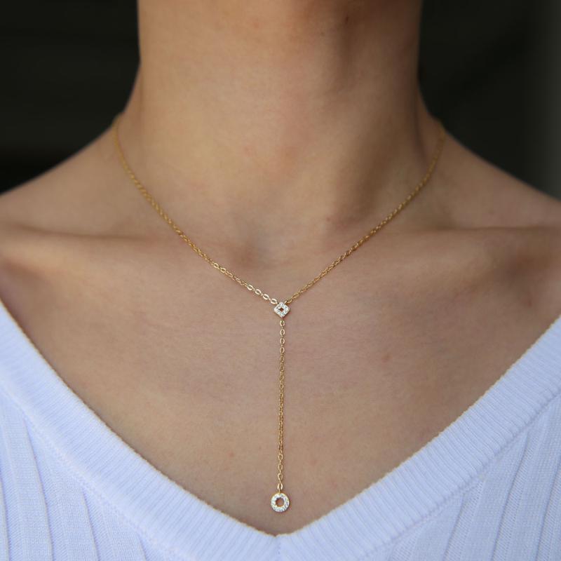 Promotion Classic Fashion Women Jewelry Micro Paved CZ Geometric Tiny Circle Square Charm Y Necklace
Promotion Classic Fashion Women Jewelry Micro Paved CZ Geometric Tiny Circle Square Charm Y Necklace