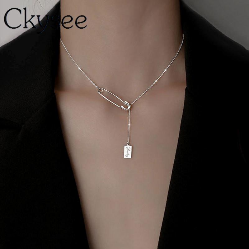 Ckysee Design 925 Sterling Silver Necklace Paperclip Pin Pendant Necklace For Fashion Women Girlfriend Simple Charms Silver Jew
Ckysee Design 925 Sterling Silver Necklace Paperclip Pin Pendant Necklace For Fashion Women Girlfriend Simple Charms Silver Jew
