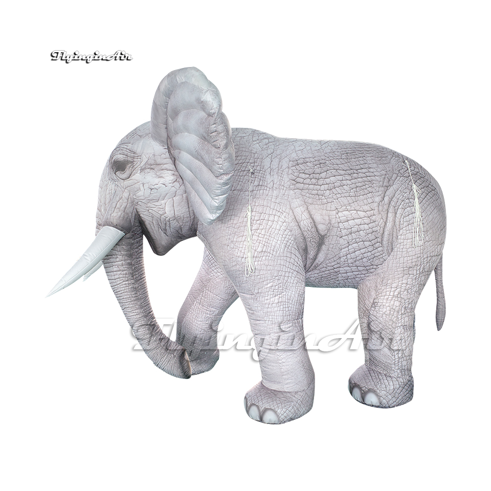 Outdoor Giant White Inflatable Elephant 2m Parade Performance Animal Mascot Balloon Blow Up Elephant For Circus Show And Zoo Event