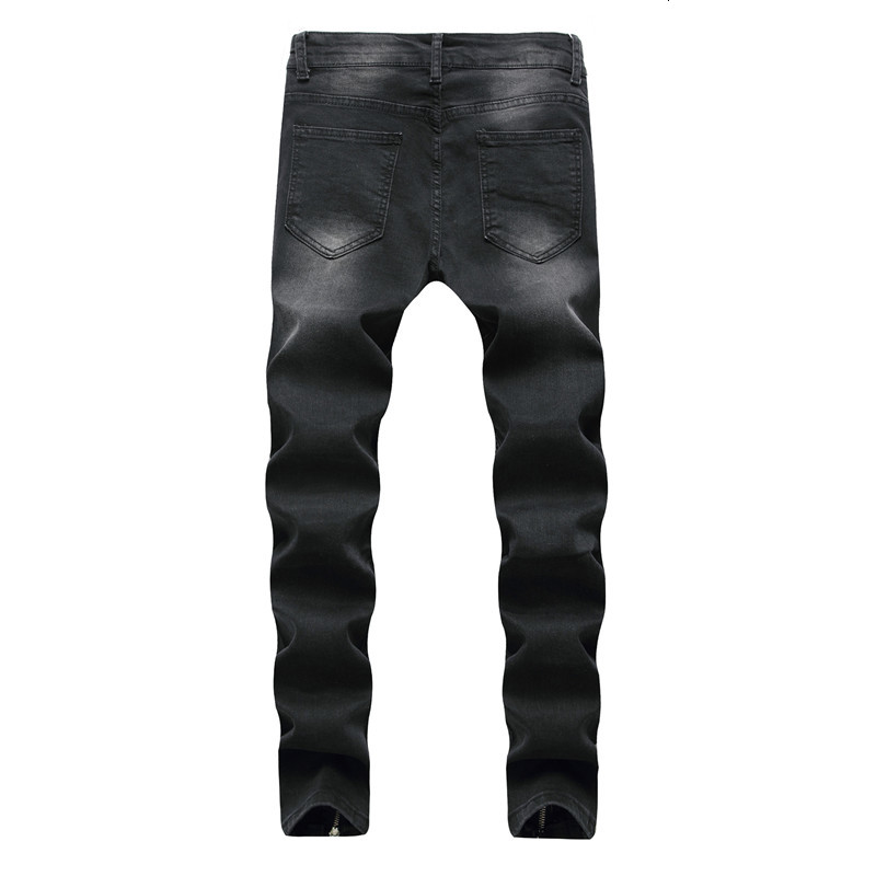 2021 Men Zipper Slim Fit Elastic Black Jeans Classic High-quality Straight-line Jeans, Men's Leather Pants Wrinkles XX9Y
2021 Men Zipper Slim Fit Elastic Black Jeans Classic High-quality Straight-line Jeans, Men's Leather Pants Wrinkles XX9Y
