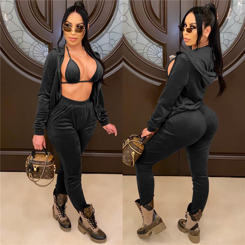 Three Piece Outfit Set Women Casual Fall Fashion Solid Color Lace-Up Bra Long Sleeve Zipper Hooded Coat High Waist Trousers Suit, C blue
Three Piece Outfit Set Women Casual Fall Fashion Solid Color Lace-Up Bra Long Sleeve Zipper Hooded Coat High Waist Trousers Suit, C blue
