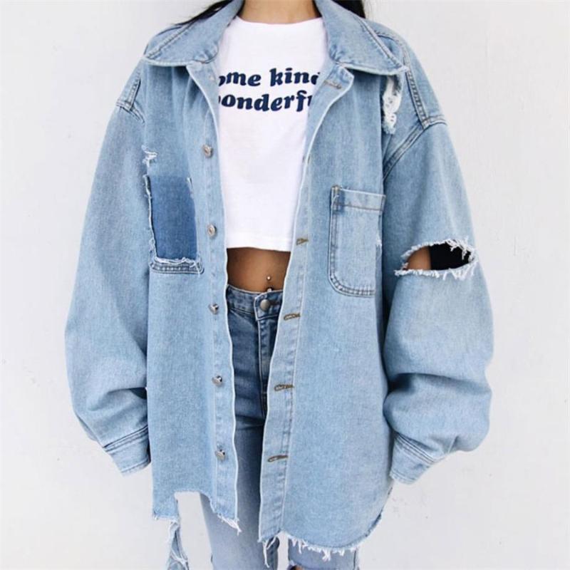2020 Korean style women oversized spring hole jaqueta casacos femininos coat denim jacket, As pic
2020 Korean style women oversized spring hole jaqueta casacos femininos coat denim jacket, As pic