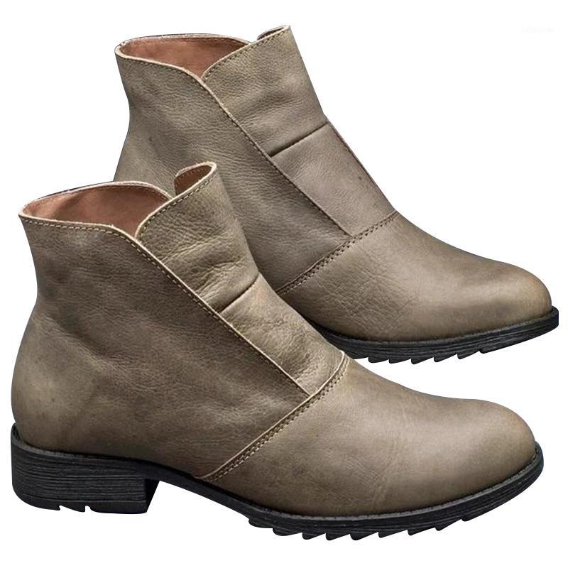 Newly Women PU Leather Boots Round Toe Thickened Sole Low Heel Ankle Booties DOD8861, Brown
Newly Women PU Leather Boots Round Toe Thickened Sole Low Heel Ankle Booties DOD8861, Brown