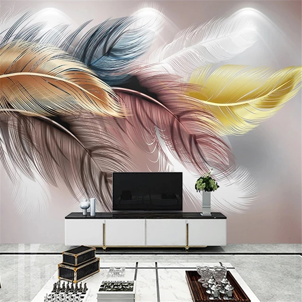 Custom 3D Photo Wallpapers Creative Feather Murals Modern Bedroom Living Room Sofa TV Background Art Papel De Parede Waterproof